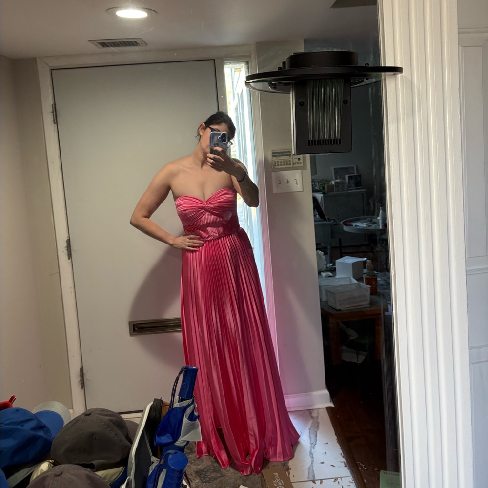 AMUR Pink Strapless Maxi Dress